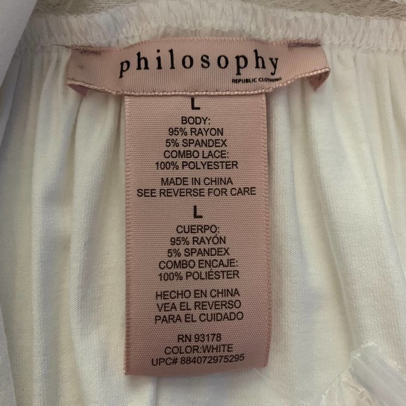 PHILOSOPHY White Long Sleeve Crochet Lace Top - NWT - Picture 10 of 10